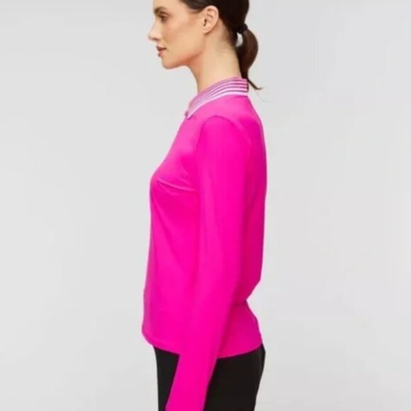 G/FORE Long Sleeve Polo 1/4 Zip Performance Golf Knockout Pink Women’s Small - Picture 3 of 7